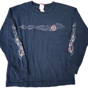 Vintage Op Ocean Pacific Surf Shirt Youth Small Blue Long Sleeve Y2K Surfwear